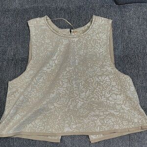 Free People Gold Boxy Crop Tank Top